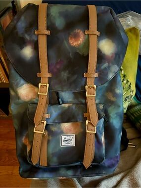 Herschel Supply Company Floral Print Backpack with Tan Straps